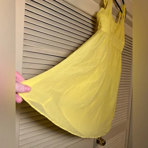 Banana Republic Silk Chiffon Babydoll Party Mini Dress Empire Waist, size 12 - Picture 11 of 16